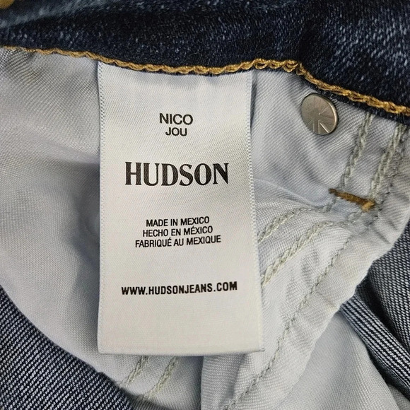 Hudson Nico Straight Ankle Jeans Mid Rise Journey Home Dark Wash Denim - Picture 5 of 6